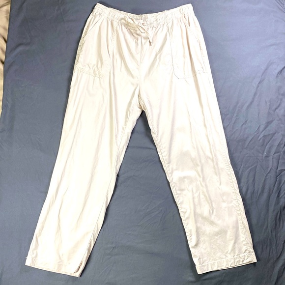 Magaschoni Pants - Magaschoni‎ Cream Lightweight Wide Leg Pants with Pockets Casual Size L